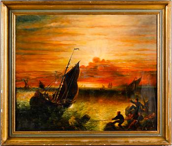 OKÄND KONSTNÄR, olja på duk, 1800-tal.