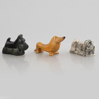 Lisa Larson, figuriner, 11 st, stengods, ur serien "Kennel", Gustavsberg.