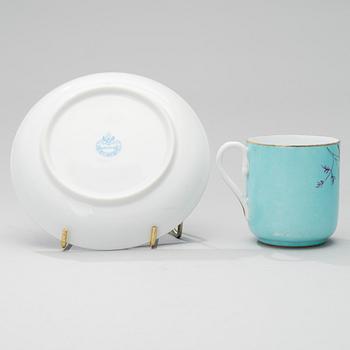 A KUZNETSOV PORCELAIN COFFEE SET, 11 PCS, Dulevo fabrik, 1864-1889 Russia.