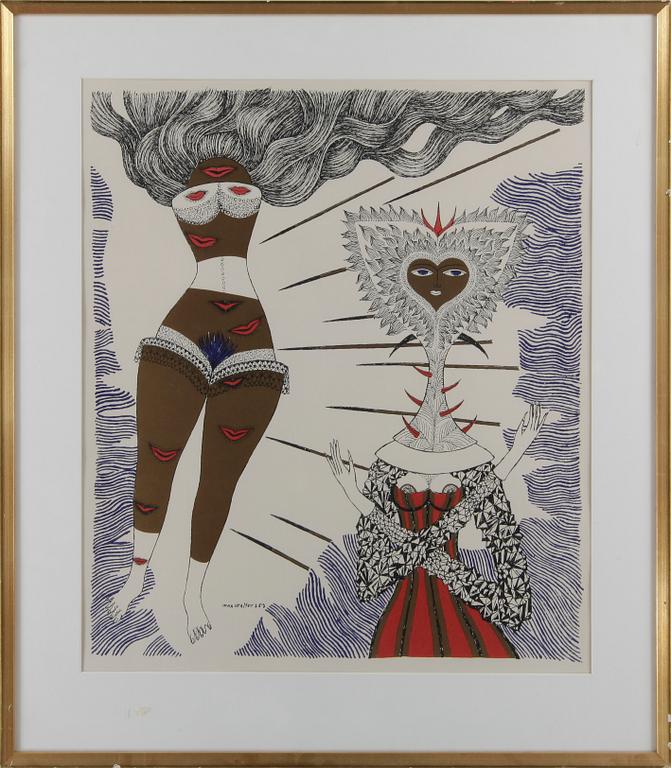 MAX WALTER SVANBERG litografier, 2 st. Signerade och daterade 57.