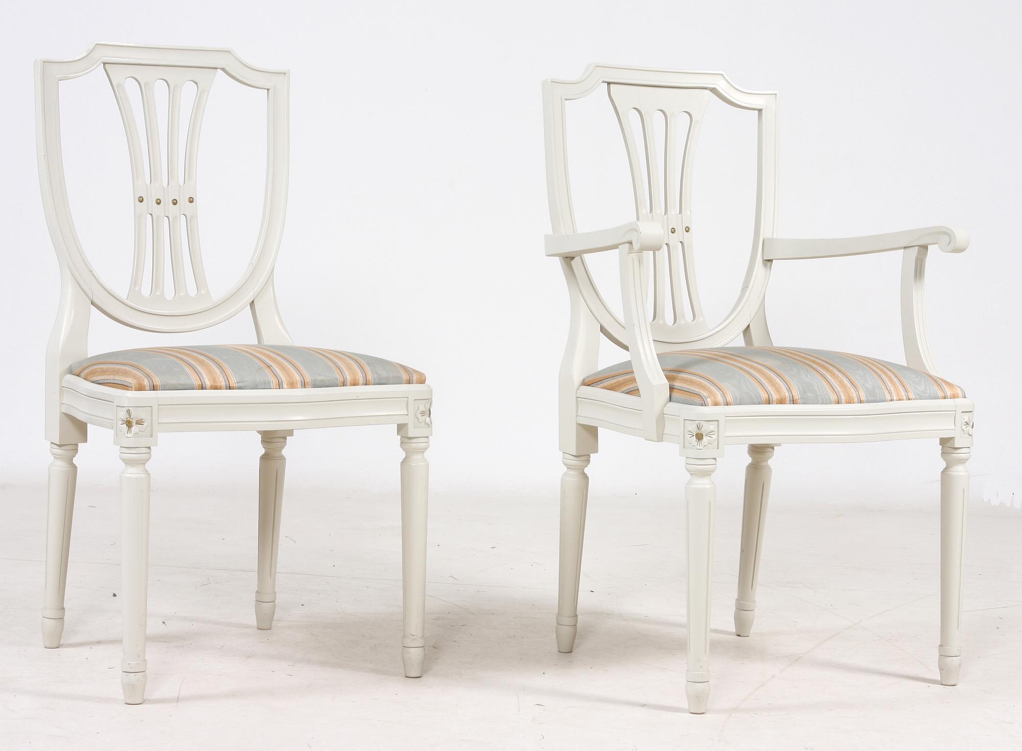 MATSALSGRUPP, 10 delar, gustaviansk stil, 1900-talets mitt.