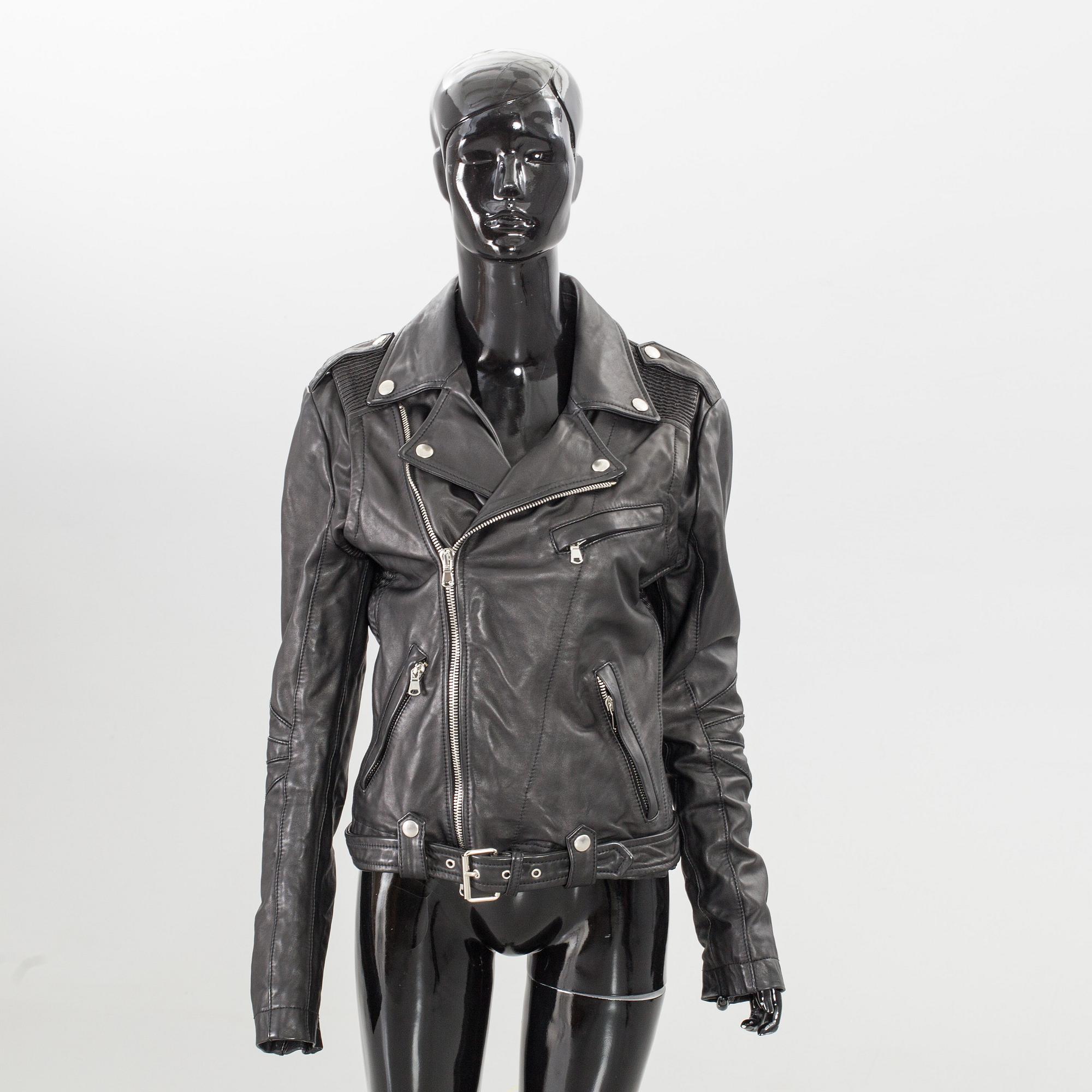 BALMAIN, skinnjacka, obs! liten storlek 46.