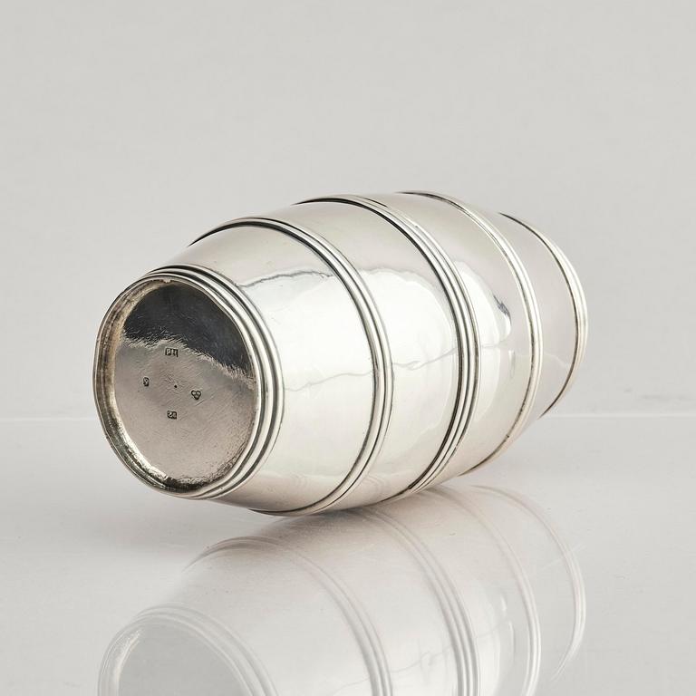 A Swedish 19th century double beaker, silver, marks of Peter Holmberg, Örebro 1854.