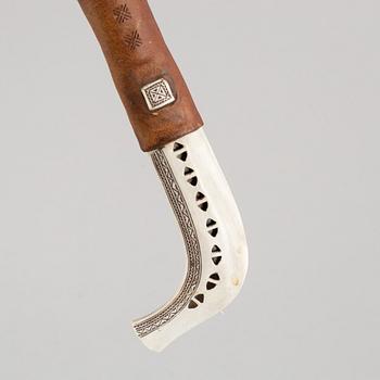 Lars Pirak, a reindeer horn knife, signed.