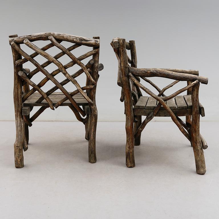 TRÄDGÅRDSSTOLAR, 1 par, 1900-tal.