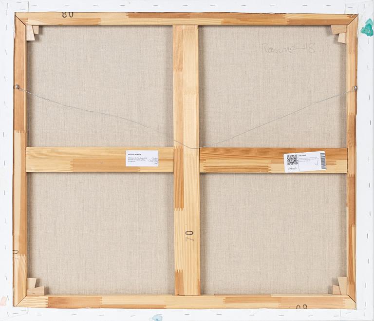 Anders Romare, signerad och daterad -18 a tergo. Akvarell och blyerts på duk.