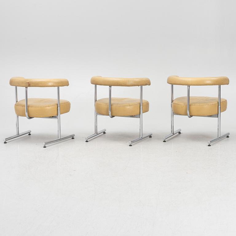 Karmstolar, 3 st, Scapa Industri AB, Rydaholm, 1960-tal.