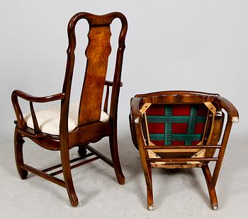 MATSALSSTOLAR, 6 delar, orientalisk stil, 1900-tal.