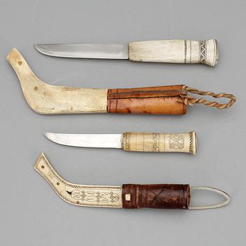 SAMEKNIVAR, 2st, en med signatur, 1900-tal.