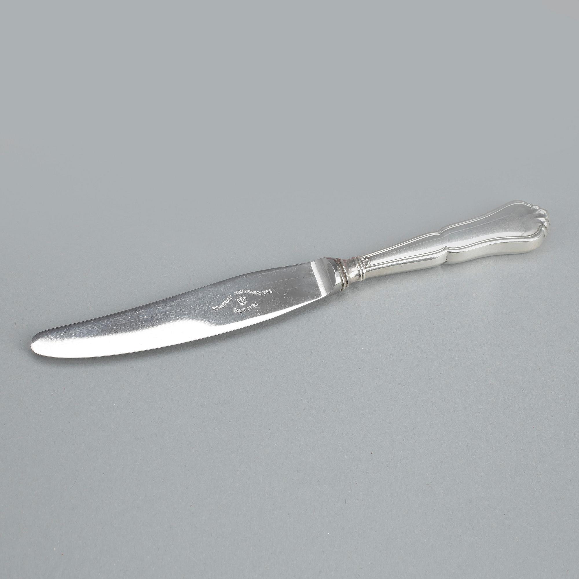 KNIVAR, 12 st, silver, mestadels Johannes Siggaard, Danmark, 1937.