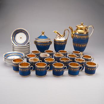 KAFFESERVIS, 22 delar, empire, Frankrike/Ryssland tidigt 1800-tal.