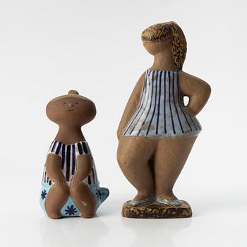 Lisa Larson, two stoneware figurines, Gustavsberg, Sweden,