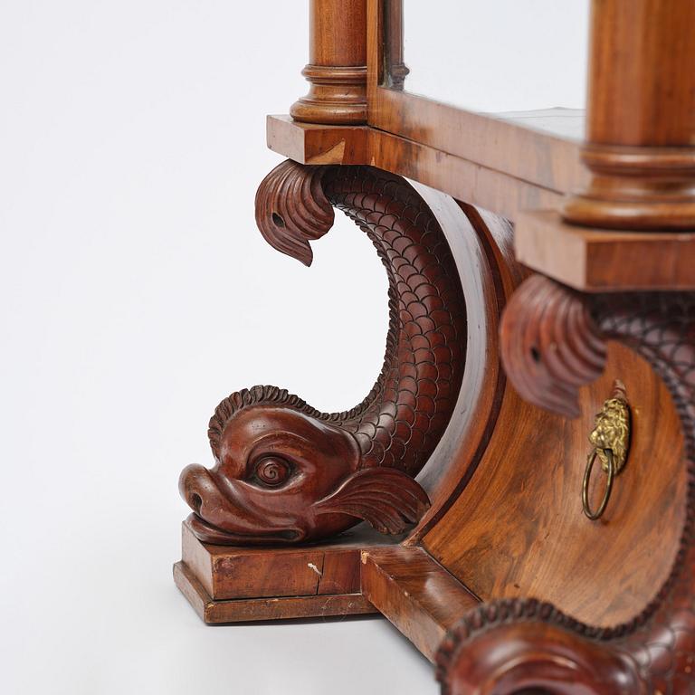 A Swedish Empire mahogany bibliothèque, ca 1830.