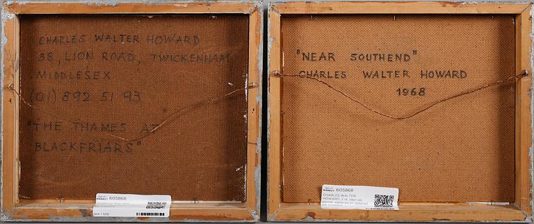 CHARLES WALTER HOWARD, 2 st, oljor på pannå, signerad en daterad 68, England.