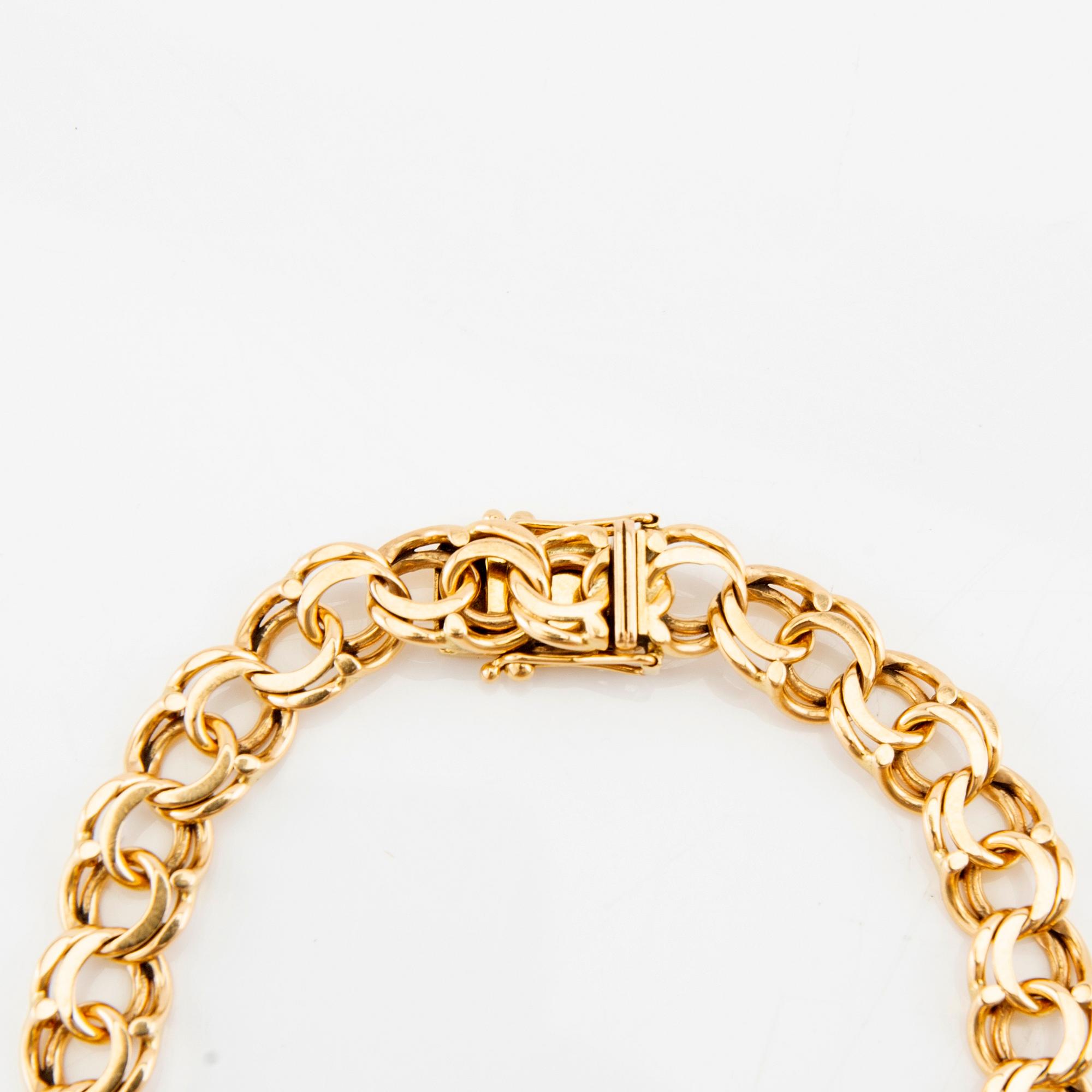 Bismarck link bracelet, 18K gold.