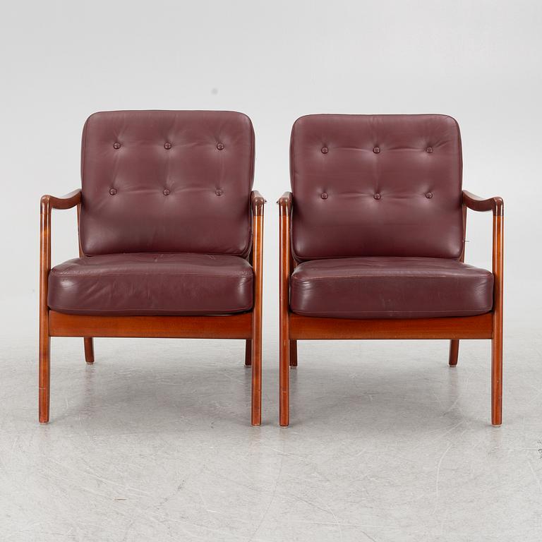 Ole Wanscher, a pair of armchairs, Denmark, second half of the 20th century.