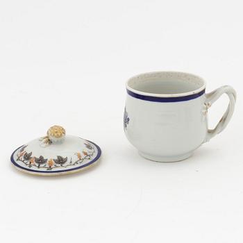 Cremekoppar, tio stycken, kompaniporslin, Kina, Qingdynastin, Qianlong (1736-95).