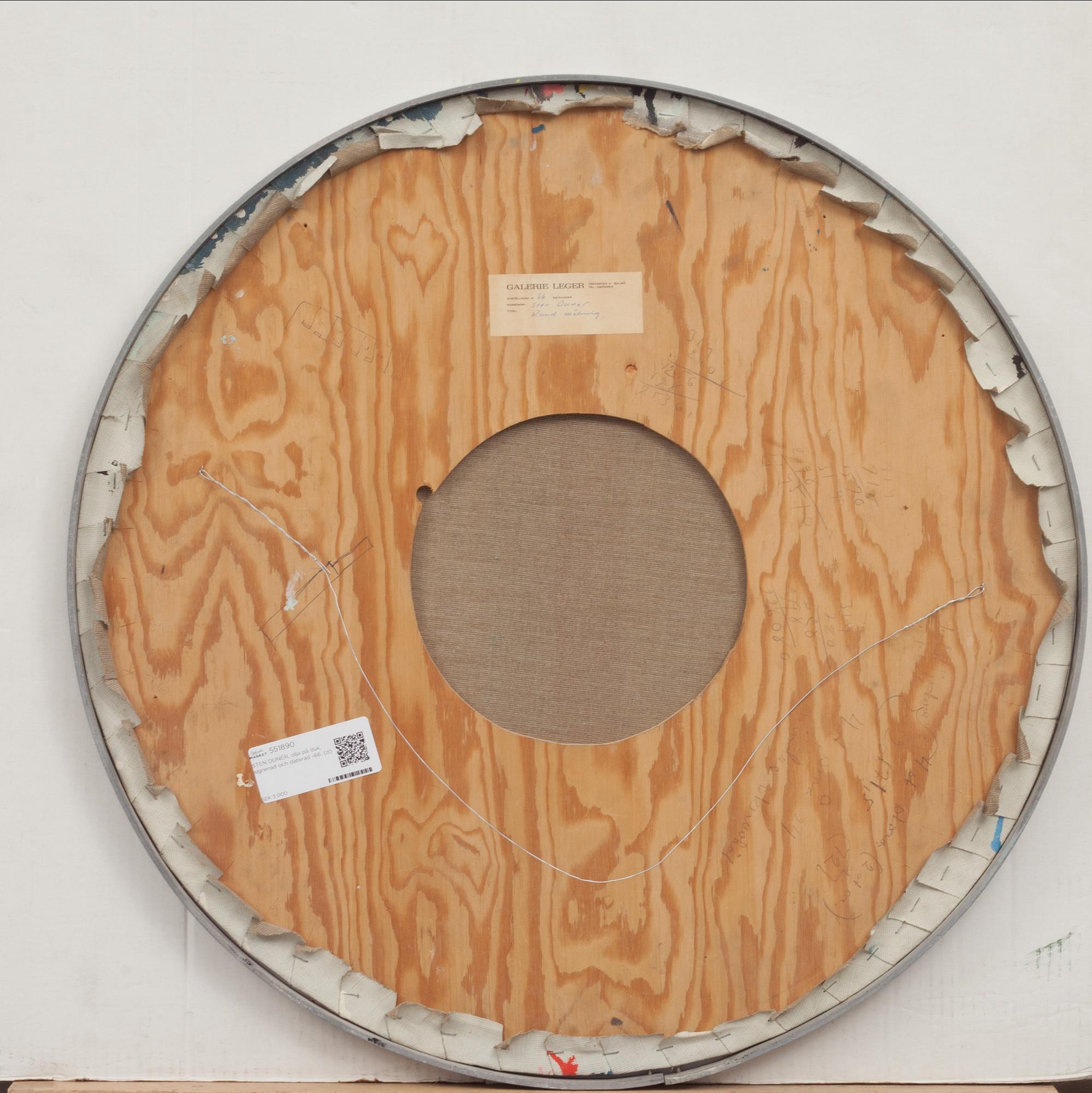 STEN DUNÉR, olja på duk, signerad och daterad -66.