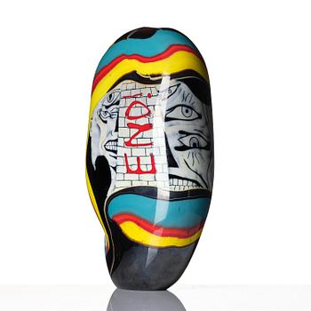 Peter Hermansson, "The Bad Hug", a unique glass vase in graal technique, BODABULLET, 2015.