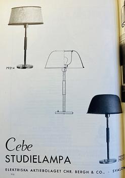 ASEA / CEBE, monumental bordslampa, modell ”79212”, 1930-tal.