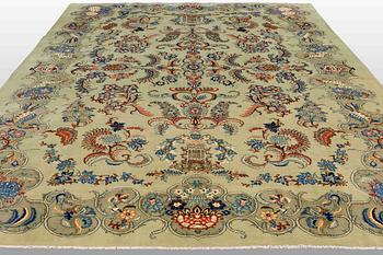 A carpet, Figural Royal Keshan, ca 440 x 330 cm.