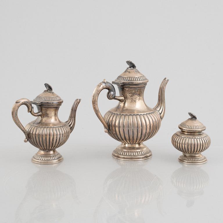 Coffee service, 3 pieces, silver 800, first half of the 20th century.