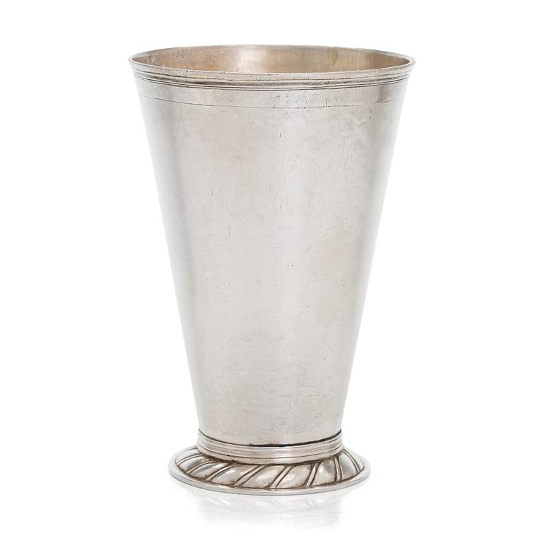 A parcel-gilt 18th-century goblet, Saint Petersburg 1769, maker's mark ZH, possibly Zacharias Heideman.