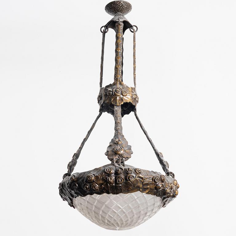 Alice Nordin, ceiling lamp, Jugend, Böhlmarks, early 20th century.