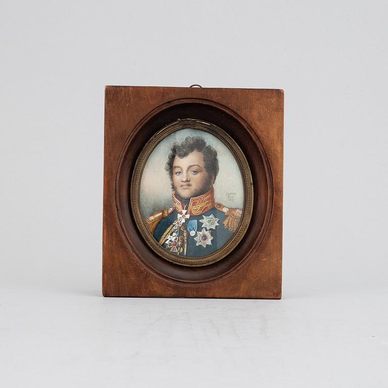 JEAN-BAPTISTE ISABEY, in the manner of. Gouache 9.5 x 7.5 cm.