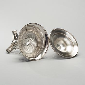 SOCKERSKÅL MED LOCK, silver, Petter Anders Sjögren, Stockholm 1820, vikt 612 g.