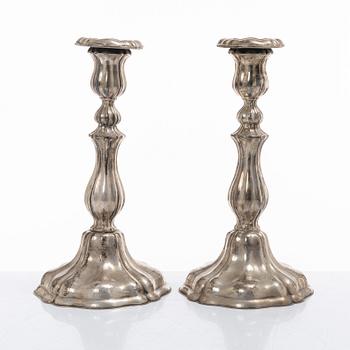 A Pair of Norwegian silver candlesticks, mark of Norsk Filigransfabrikk, Oslo, early 20th century.