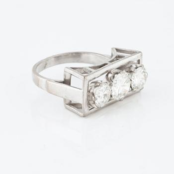 A brilliant cut diamond ring.