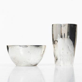 Guldsmedsaktiebolaget (GAB), Skål och vas, silver, Stockholm 1923-1928.