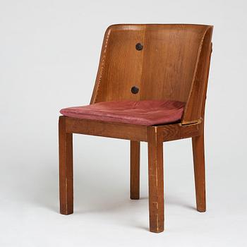 Axel Einar Hjorth, a stained pine low back "Lovö" chair, Nordiska Kompaniet, Sweden 1930's.