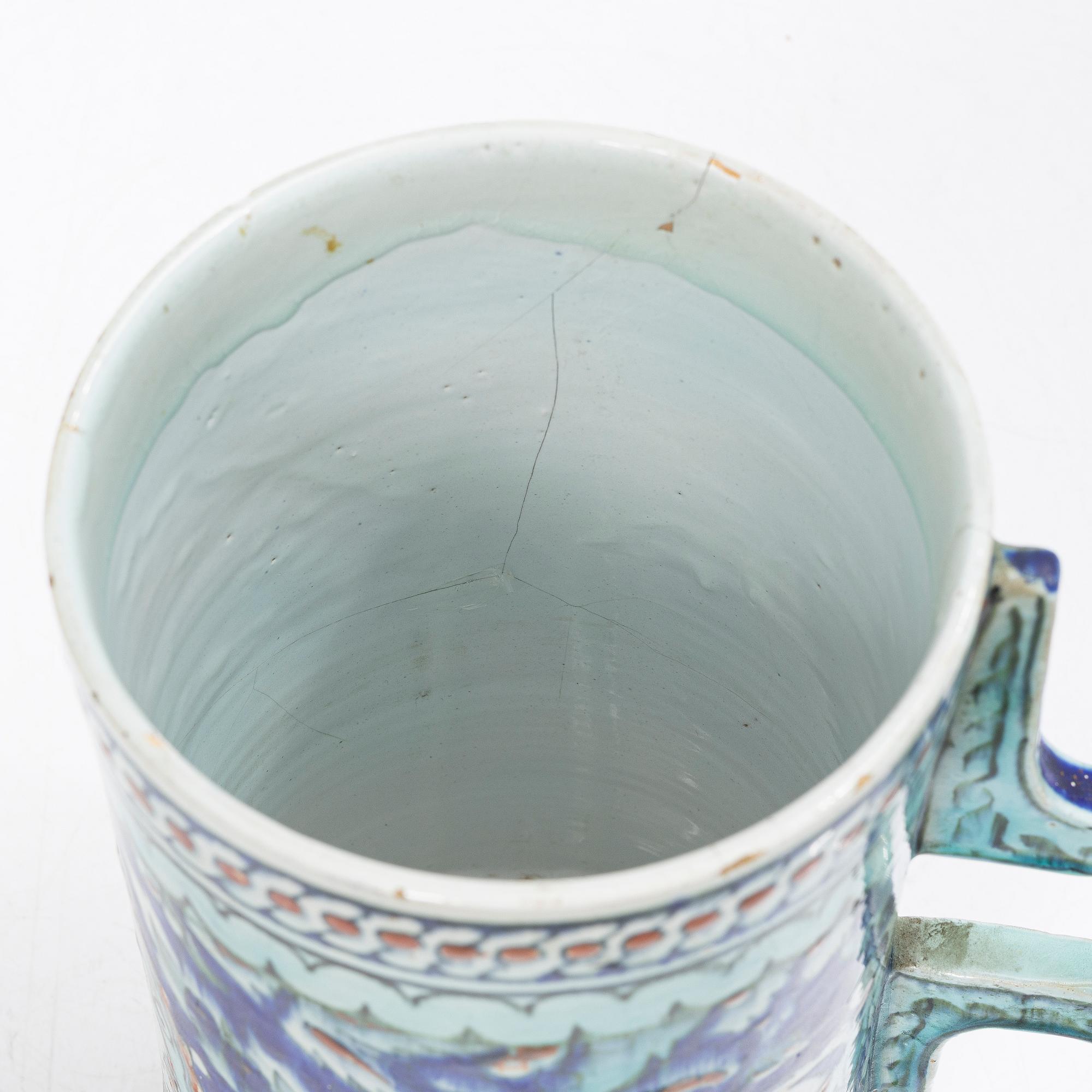 Stop, glaserat lergods, troligen Europa efter Iznik-förlaga, 1800-tal.