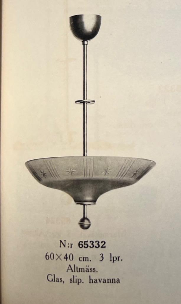Cebe (Chr Bergh & Co), taklampa, modell "65332", Svalöv, 1930-tal.