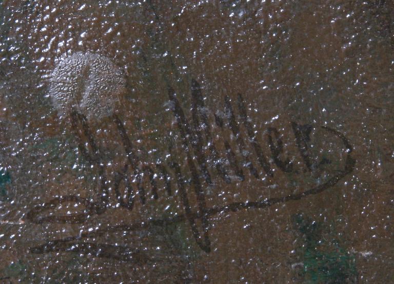 OKÄND KONSTNÄR, olja på duk, sign John Miller.