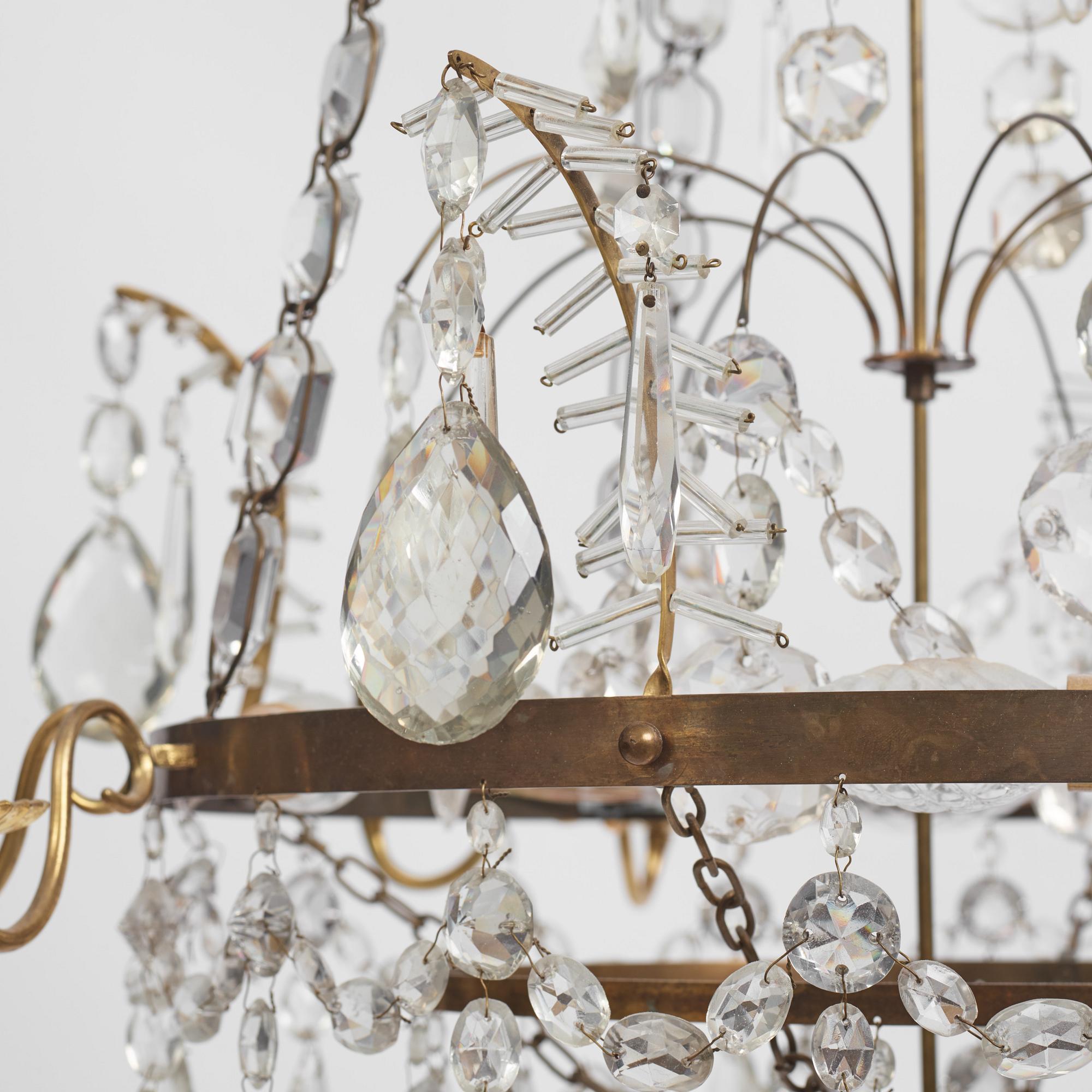 Ljuskrona, gustaviansk stil, sk "Hagamodell", 1900-tal.