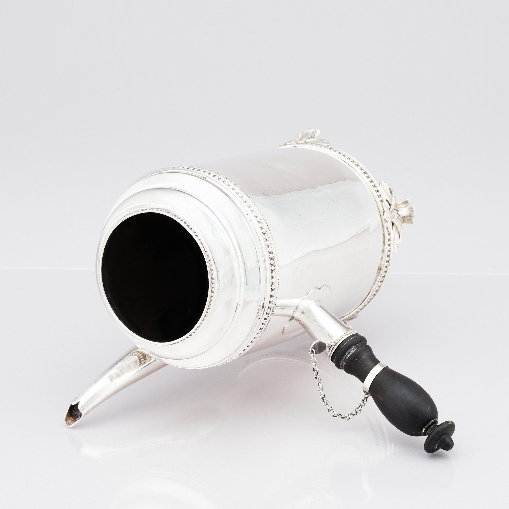 Erik Enander, kaffekanna, silver, Uppsala 1788. Gustaviansk.