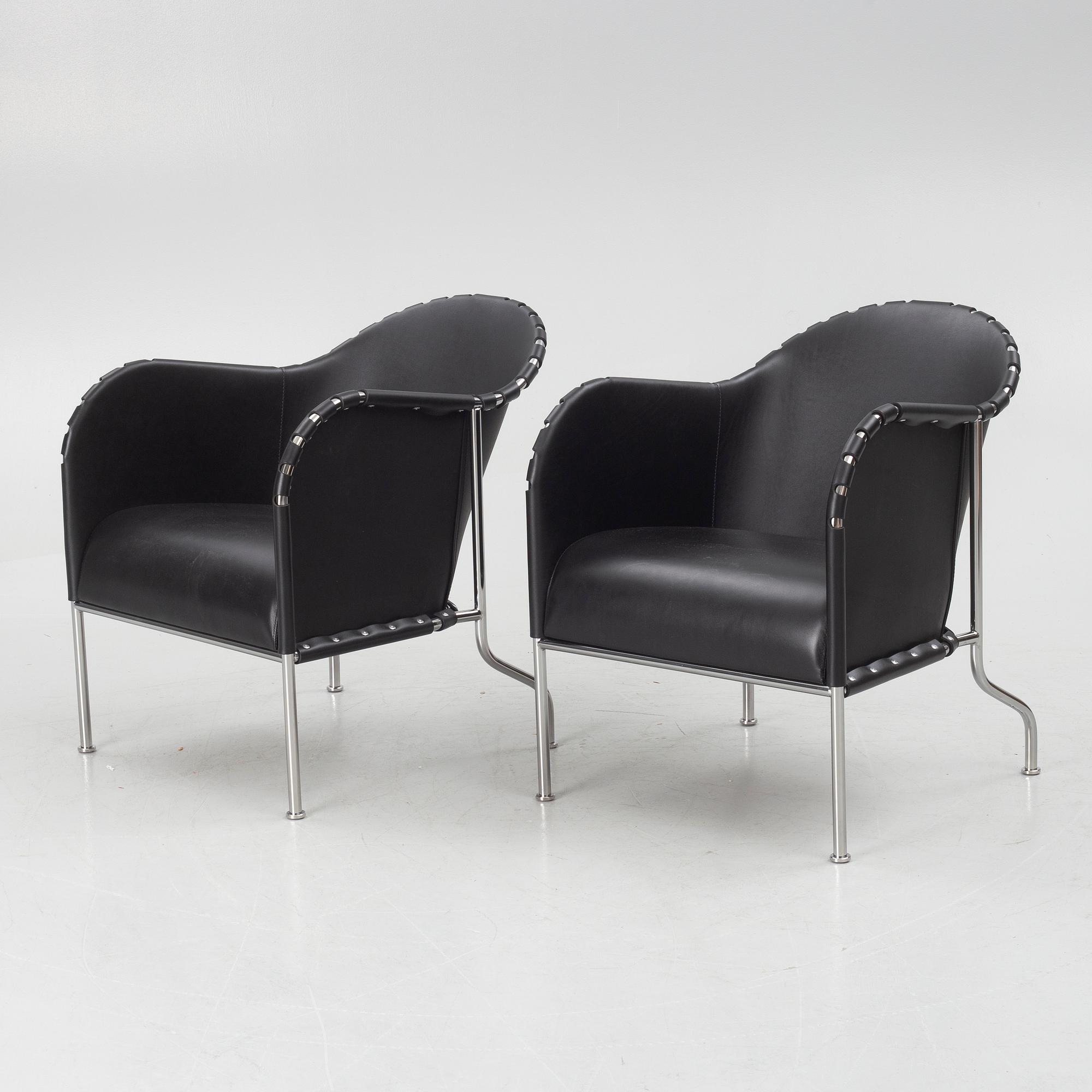Mats Theselius, a pair of  "Bruno" lounge chairs, Källemo.