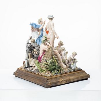 Meissen, Figurgrupp, porslin, "Allegorie der Handel", 1800-tal.