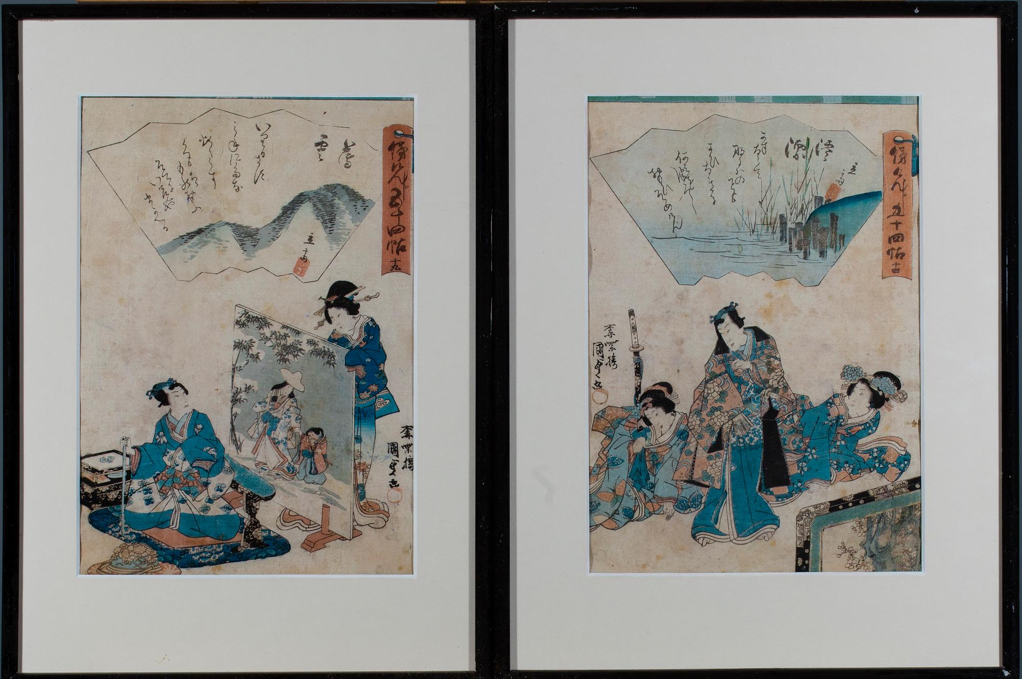 UTAGAWA II KUNISADA,  2 st träsnitt.