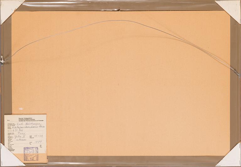 Outi Heiskanen, kompiisi / etsauksia, signeerattu ja päivätty -79, numeroitu Tpl'a II.