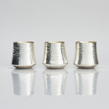Tapio Wirkkala, a silver pitcher with six beakers, Kultakeskus, Tavastehus Finland 1970-80's.