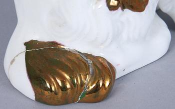 FIGURINER, ett par, flintgods, 1900-tal.