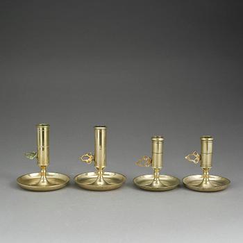 KONTORSLJUSSTAKAR, 2+2, mässing, 1800-tal.