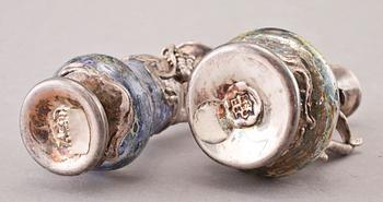 MINIATYRER, 5 st, glas och silver.
