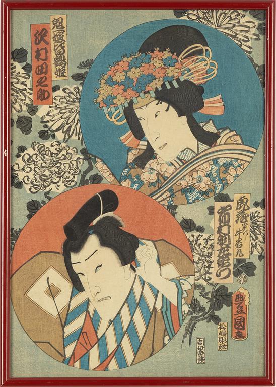 Utagawa Kunisada, färgträsnitt, Japan, 1800-talets mitt.