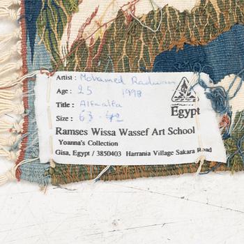 Ramses Wissa Wassef, Vävnad, gobelängteknik, Harania, Egypten, ca 64 x 42 cm.