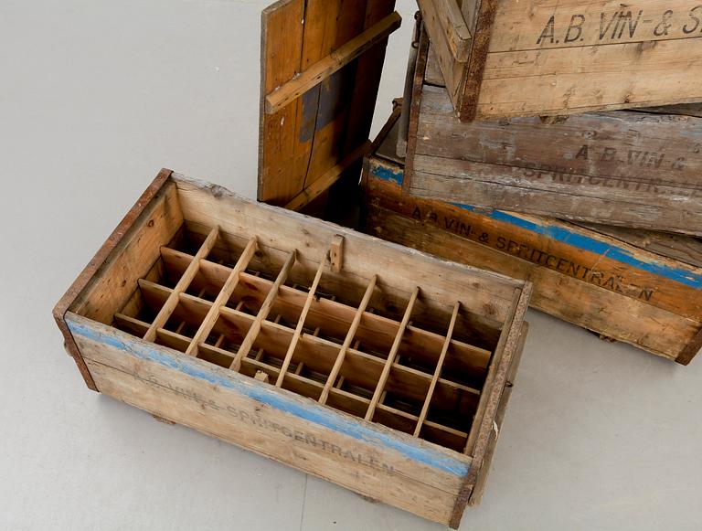 TRÄLÅDOR, 4 st, Vin & spritcentralen, 1900-talets mitt.